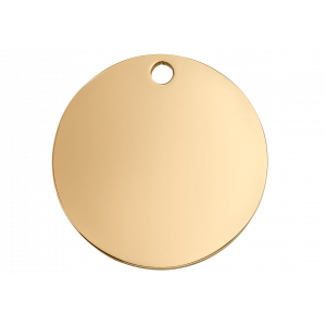 Round Gold Dog Tag