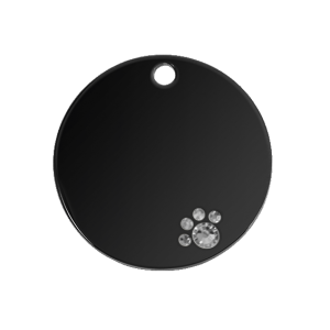 Luxury Round Black Dog Tag