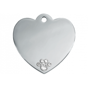 Luxury Heart Silver Dog Tag