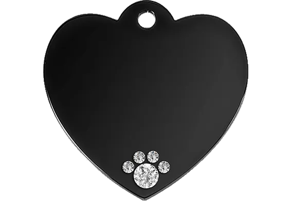 copy of Heart Black Dog Tag