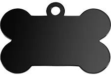 Bone Black Dog Tag