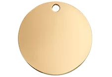 Round Gold Dog Tag