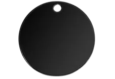 Round Black Dog Tag